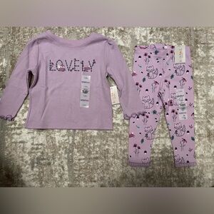 Garanimals Purple Baby floral leggings and long sleeve top Matching Set size 12M
